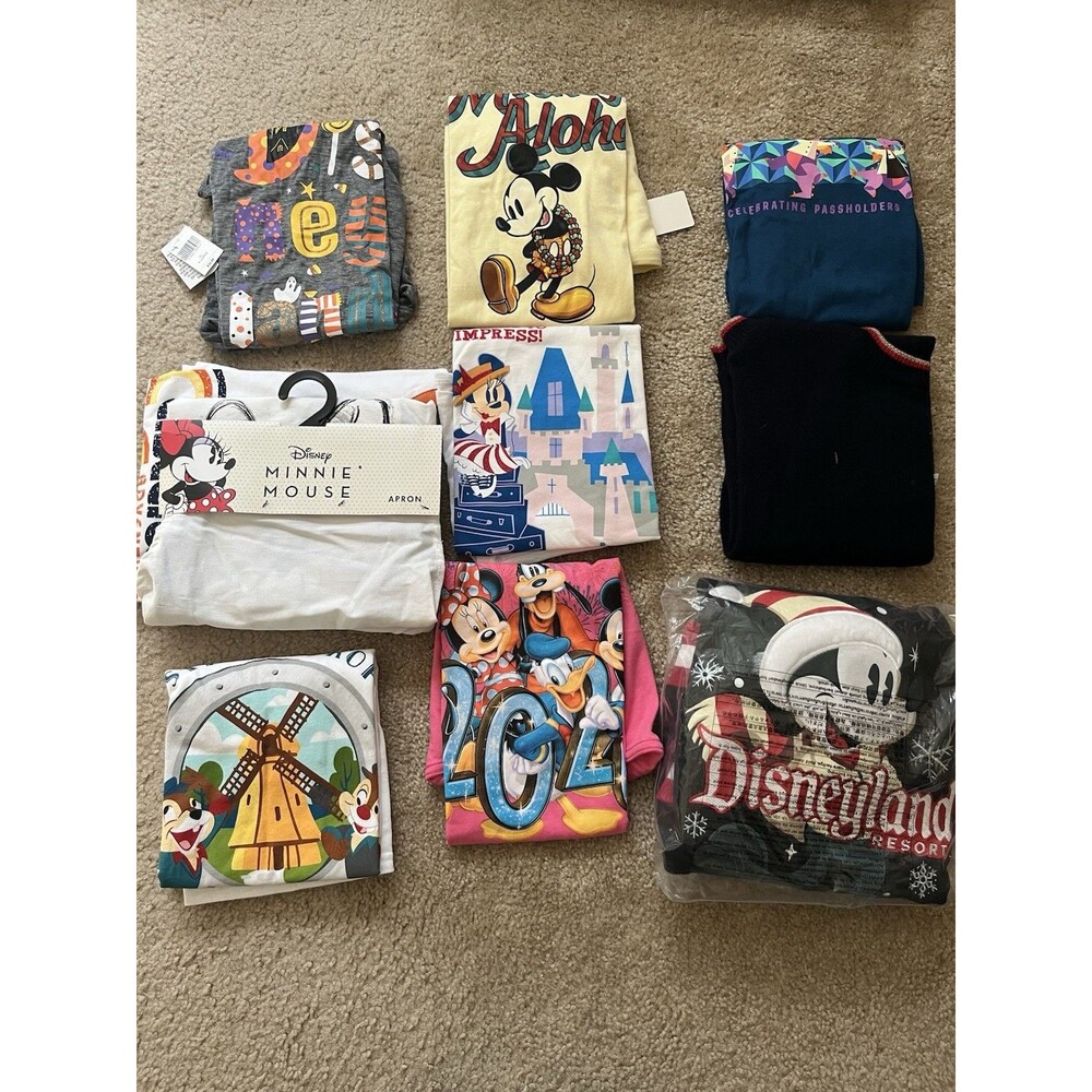 Reseller Lot Of 9 Disney NWT Tees Bundle  Mixed Adult Tshirt Resale